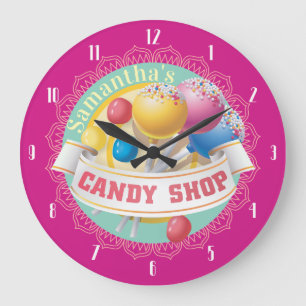Gespecialiseerde snoep-shop lollipops grote klok