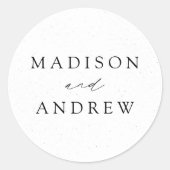 Gespecialiseerde witte en zwarte bruiloft ronde sticker (Voorkant)