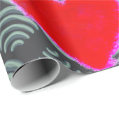 GESPECIEERDE RODE HART OP GRAY ACHTERGROND GIFT WR CADEAUPAPIER (Rol Hoek)