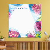 GESPECIEERDE SPRINGSTROMEN Bat Mitzvah Sign-In Boa Canvas Afdruk (Insitu (Woonkamer))