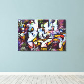 GESPECIEERDE WALL GRAFFITI CANVAS AFDRUK (Insitu (Houten vloer))