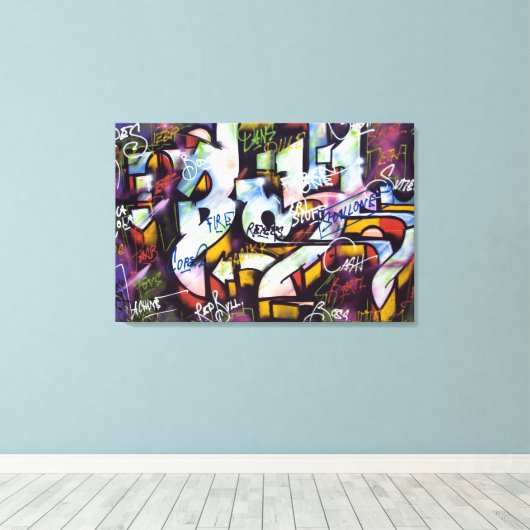 GESPECIEERDE WALL GRAFFITI CANVAS AFDRUK (Insitu (Houten vloer))