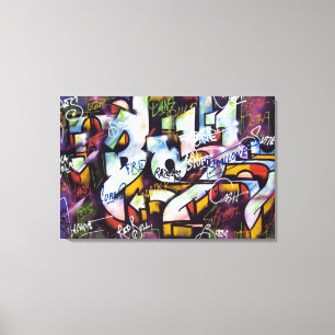 GESPECIEERDE WALL GRAFFITI CANVAS AFDRUK