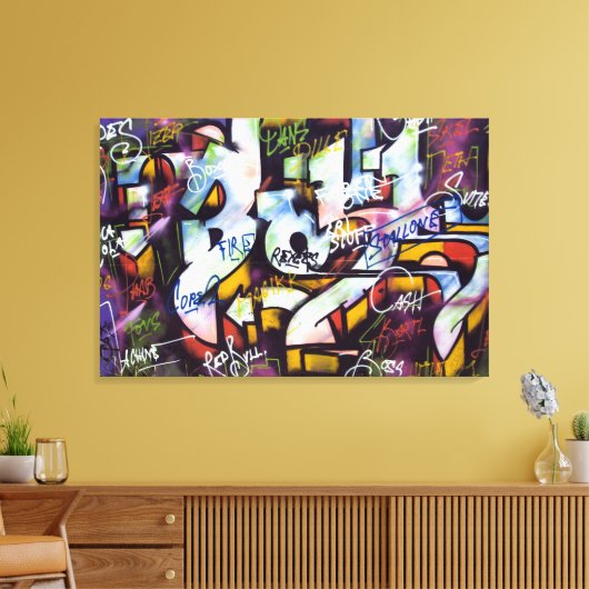 GESPECIEERDE WALL GRAFFITI CANVAS AFDRUK (Insitu (Woonkamer))