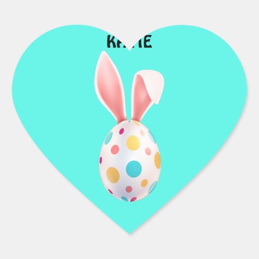 GESPECIFICEERDE EGG EN BUNNY EARS HART STICKER (Voorkant)