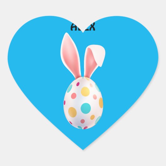 GESPECIFICEERDE EGG EN BUNNY EARS HART STICKER (Voorkant)
