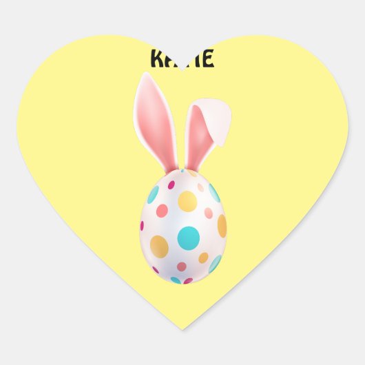 GESPECIFICEERDE EGG EN BUNNY EARS HART STICKER (Voorkant)