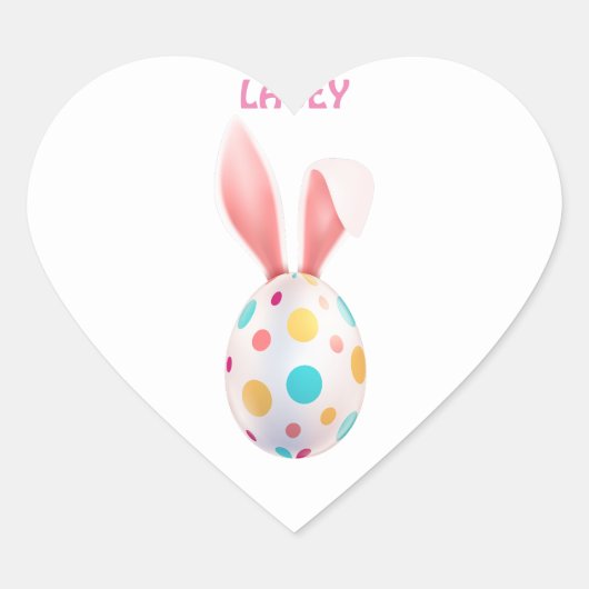 GESPECIFICEERDE EGG EN BUNNY EARS HART STICKER (Voorkant)