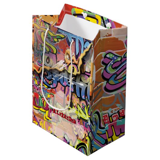 GESPECIFICEERDE graffiti krabber Medium Cadeauzakje (Voorkant Gekanteld)