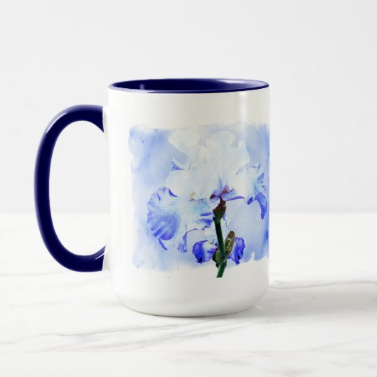 Gespecificeerde iris - blauw en wit mok (Links)