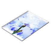 Gespecificeerde iris - blauw en wit notitieboek (Linkerzijde)