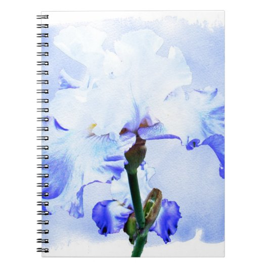 Gespecificeerde iris - blauw en wit notitieboek (Voorkant)