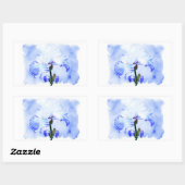 Gespecificeerde iris - blauw en wit rechthoekige sticker (Vel)