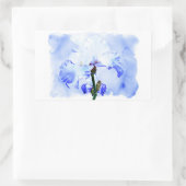 Gespecificeerde iris - blauw en wit rechthoekige sticker (Tas)