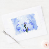 Gespecificeerde iris - blauw en wit rechthoekige sticker (Envelop)