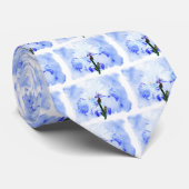 Gespecificeerde iris - blauw en wit stropdas (Opgerold)