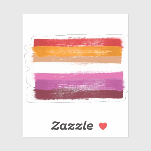 GESPECIINEERDE LESBIAANSE PRIDE FLAG SUNSET STRIPE STICKER (Vel)