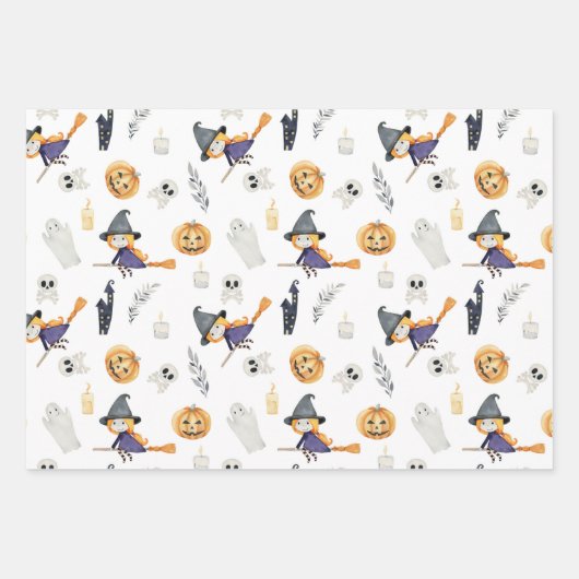 GESPECTE SPOOKY HALLOWEEN GHOSTS PUMPKINS BATS MOO INPAKPAPIER VEL (Voorkant 3)