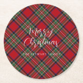 Gespeeld kerstvakantie script Stewart Tartan Ronde Kartonnen Onderzetter (Voorkant)