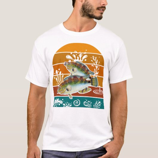 Gespekte Zeeforel Retro Visgeschenk T-shirt (Voorkant)
