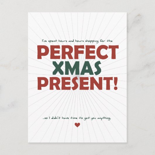 Gespende uren winkelen voor het Perfect Xmas Cadea Feestdagenkaart (Voorkant)