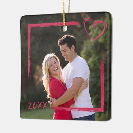 Gespenseld vierkant overzicht en het Jaar van de F Keramisch Ornament (Links)