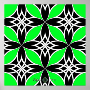 Gespiegeld Celtisch ( Flutterby Groen ) Poster