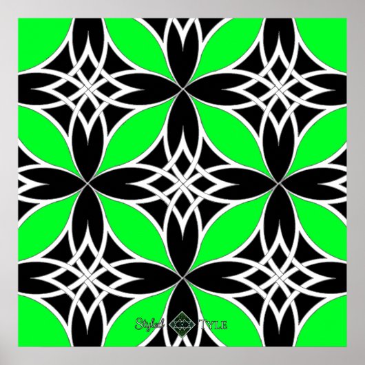 Gespiegeld Celtisch ( Flutterby Groen ) Poster (Voorkant)