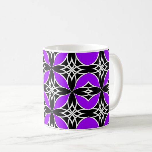 Gespiegeld Celtisch ( Flutterby Paars ) Koffiemok (Voorkant rechts)
