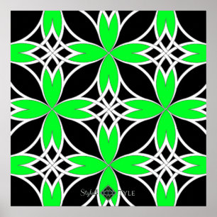 Gespiegeld Celtisch (Groen Omgekeerd) Poster