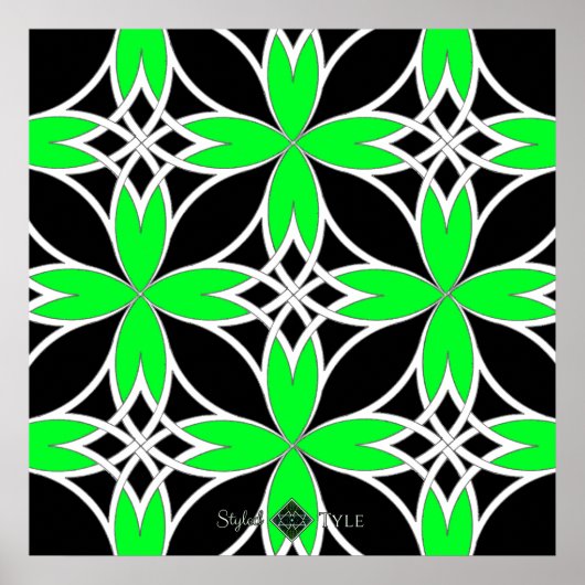 Gespiegeld Celtisch (Groen Omgekeerd) Poster (Voorkant)