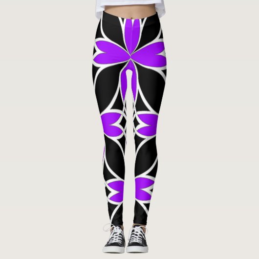 Gespiegeld Celtisch ( Paarse Invert ) Leggings (Voorkant)