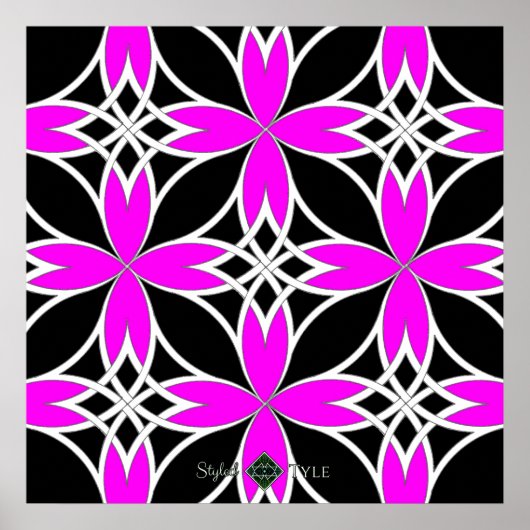 Gespiegeld Celtisch ( Roze Invert ) Poster (Voorkant)