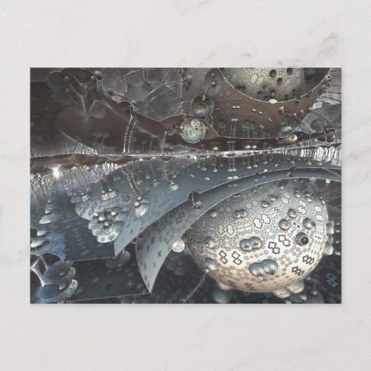 Gespiegelde bolletjes Fractaal briefkaart (Voorkant)