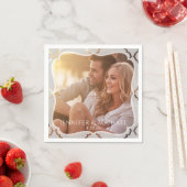 Gespiegelde Damast Foto Bruiloft Cocktail Servette Servetten (Insitu)