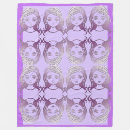 Gespiegelde Dames-Bordered Fleece Deken