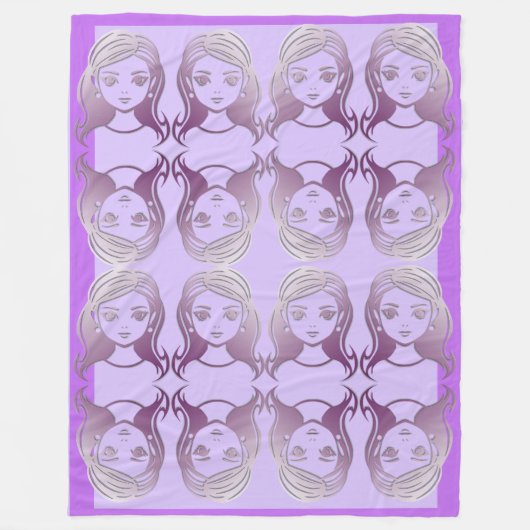 Gespiegelde Dames-Bordered Fleece Deken (Voorkant)