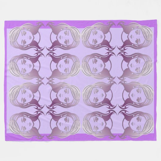 Gespiegelde Dames-Bordered Fleece Deken (Voorkant (Horizontaal))