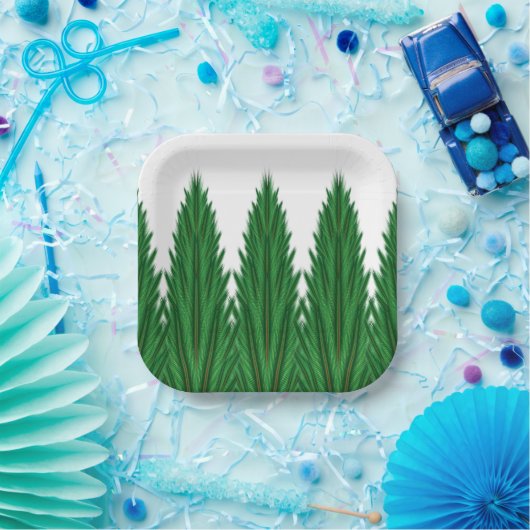 Gespiegelde dennen 7"document Bord (Feest)