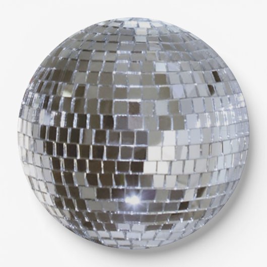 Gespiegelde Disco Ball 1 Papieren Bordje (Voorkant)