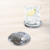 Gespiegelde Disco Ball 1 Ronde Kartonnen Onderzetter (Insitu)