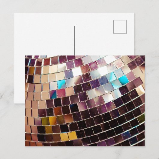 Gespiegelde Disco Ball Aankondigingskaart (Voorkant / Achterkant)