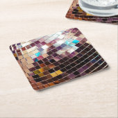 Gespiegelde Disco Ball Kartonnen Onderzetters (Schuin)