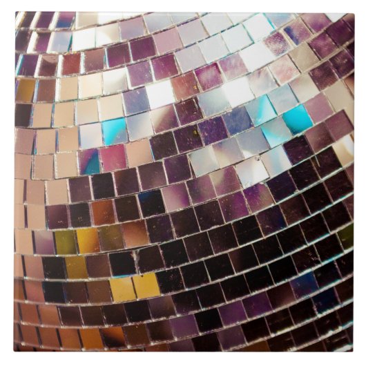 Gespiegelde Disco Ball Tegeltje (Voorkant)