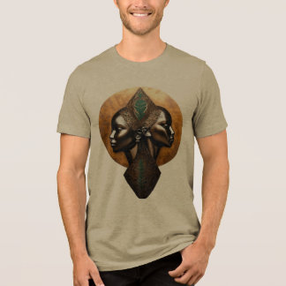 Gespiegelde Elegantie - Tribale Filigraan Portret Tri-Blend Shirt