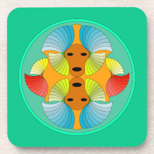 Gespiegelde gezichten Onderzetters