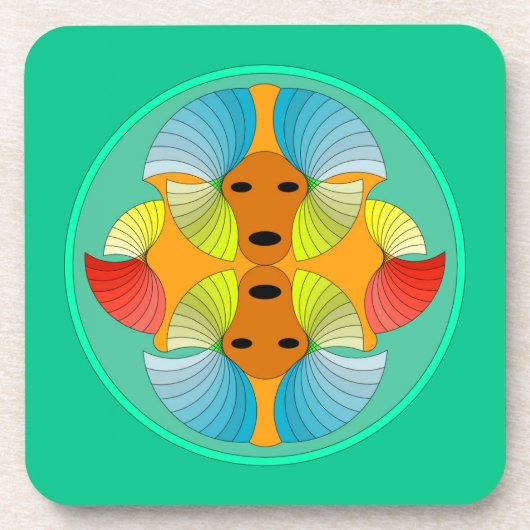 Gespiegelde gezichten Onderzetters (Voorkant)