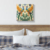 Gespiegelde Pauw Canvas Afdruk (Insitu (Slaapkamer))
