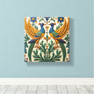 Gespiegelde Pauw Canvas Afdruk