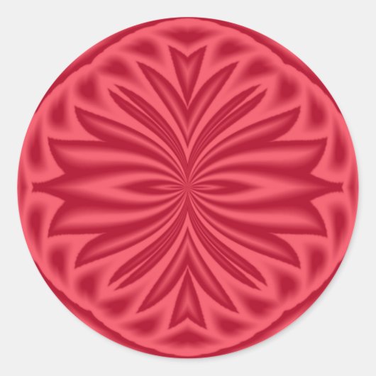 Gespiegelde rode tulp ronde sticker (Voorkant)